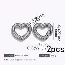 2 piezas de anillos de resorte de acero inoxidable 304 dorado y plateado, ganchos de mosquetón con forma redonda y de corazón para hacer joyas DIY - hebilla de resorte - Ver 20