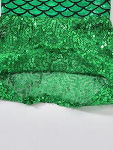 Vihyde Baby Girls Shell Tie Tank Top & Mermaid Sequin Fish Tail Skirt & Headband Party 3 Pieces Set - Multicolor - View 7