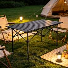 Portable Outdoor Folding Table, Lightweight Aluminum Table With Storage Bag, Suitable For Camping, BBQ, Picnic And Travel - A - View 12
