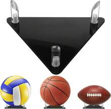 Larrel Acrylic Football Display Stand, Stable Soccer Ball Stand With Feet Practical Triangular Ball Holder For Displaying Sports Memorabilia, Basketball, Soccer Balls, Football, Volleyball - ColorA - View 1
