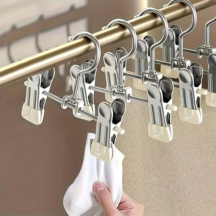10pcs Household Double Clip Hooks Storage Clothes Hangers Laundry Clips Drying Clips, Multi-Functional Multi-Purpose Tail Clip Hooks Hanging Clips