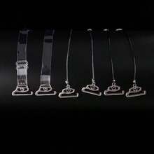 2Pcs/6pcs Set Women's Transparent Shoulder Straps Invisible Non-Slip Bra Straps Lingerie Accessories - Clear - View 8