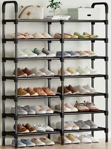 New 2-8 Tier Double Row Home Shoe Rack, Easy Assembly, Practical Storage Organizer, Autumn Home Decor - Multicolor - View 6