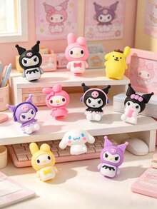 SANRIO 3/6/12pcs Economic Pencil Caps Set, Say Goodbye To Broken Pencil Lead, Prevent Pencil Case Staining, Creative Eye-Catching Student Pencil Caps, Detachable Design, Suitable As Gifts For Family, Friends, Colleagues, Perfect For Graduation Season, Independence Day, Back To School - A - View 5
