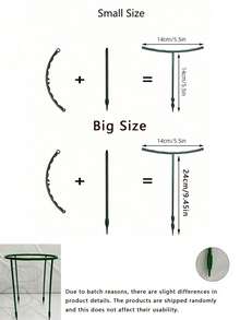 4pcs Plastic Semi-Circle Plant Stands,Suitable For Potted Plants,Plant Support Stakes, Indoor/Outdoor Small Plant Support Rings, Garden Flower Support Racks, Climbing Frames, Peonies, Semi-Circle Potted Plant Support Racks,Small Plant Support Rings ﻿ - A - View 7