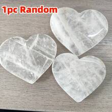 1件隨機白色水晶月亮/心形散珠，拋光，適合各種節日，送給家人和朋友的理想禮物 - 彩色 - 查看 13