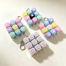 1 pieza Llavero de juguete con teclado de 9 teclas con forma de pata de gato, mini botón de tecla para alivio de presión, colgante para mochila, regalo sensorial para alivio de la ansiedad - Multicolor - Ver 12