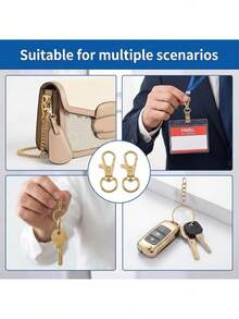 70/140/280/560pcs Keychain Making Material Set - 40 Swivel Clasps, 10 Key Rings, 50 Open Rings, DIY Keychain Craft Tools (Gold/Silver) - Multicolor - View 9