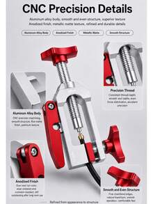 VXM Bicycle Hydraulic Oil Injector, Oil Disc Brake Hose Olive Head T-Head Insertion Tool, Integrated Tube Cutter Oil Injector - Red - View 7