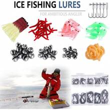 Kit de 302 señuelos de Pesca, Cebo Duro Artificial con Anzuelos de Pesca Gusanos Larvas Bichos Sábalos Gusanos de Cola y Cajas, Cebo de Agua Dulce para Lubina, Accesorios de Pesca para el mar - Multicolor - Ver 6