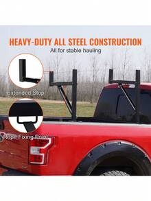 Truck Rack 19-34inch Extendable Truck Ladder Rack 38. 6"-43. 6" Adjustable Height 250 Lbs Capacity Steel Ladder Rack For Truck Heavy Duty Truck Bed Rack For Kayak Surfboard Lumber Ladder - Default - View 6