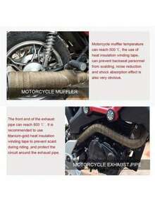 Pembungkus Panas Pipa Knalpot, Kain Tahan Suhu Tinggi, Cocok Untuk Mobil Dan Sepeda Motor, Pita Isolasi Panas Serat Kaca, Dengan Pengikat Baja Tahan Karat - 5m - Beraneka warna - View 4