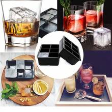 1pc Large Square Ice Cube Mold Tray, Suitable For Whiskey, Cocktail Decoration And Party Supplies - Black - View 6