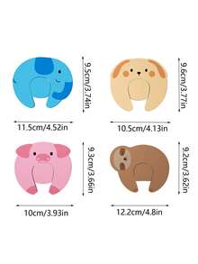 1個可愛3D動物軟EVA門擋，防風防夾手，新生兒居家安全門塞 - 彩色 - 查看 7