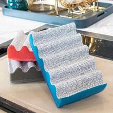 Rust-Resistant Heavy Duty Double-Sided Scouring Pad | Coarse Grinding Cleaning, Non-Scratch Surface, Suitable For Grills / Sinks / Metal Baking Pans Cookware - Cleaning Mat - View 7