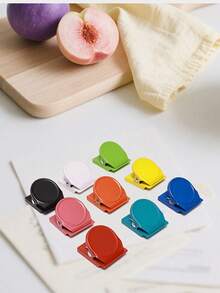 5pcs Candy Color Magnetic Clips Memo Clips Colorful Stationery Clips Magnetic Metal Small Clips Multi-Functional Magnetic Photo Clips Random Color - One Size Fits All - View 7
