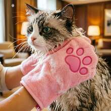 1-Piece Set - Pet Bathing & Drying Kit, Relieves Pet Bathing Stress, Prevents Shampoo Waste And Slow Drying, Suitable For Home Pet Bathing, Grooming And Post-Bath Hair Care, Silicone Bath Brush And Drying Glove Grooming Kit. - Multicolor - View 8