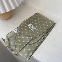 Ladies' Lightweight, Breathable, Fresh-Colored Polka Dot Scarf. Can Be Used As A Headscarf Or As A Decorative Accessory For Bags. - Green - View 8