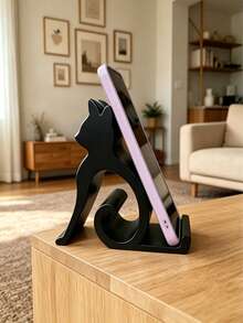 1pc Phone Stand All Phones Tablets Bed Office Car Use Cute Kitten Design Handsfree Video Call Pet Lovers Essential Fun Shaped Phone Mount - Multicolor - View 3