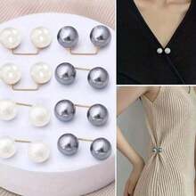 2/4/8pcs Pearl Jeans Ankle Clips, Anti-Exposure Brooch, Anti-Slip Slipper Buckle, Pants Length Adjuster - Multicolor - View 9