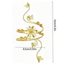 4件組誇張奢華花卉金屬手臂手環，極簡幾何可疊戴圓形設計手臂環 - AT002-3 - 查看 3