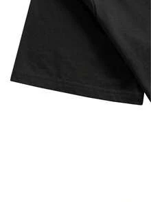 Camiseta Vintage con Gráfico de Tiburón, Barco Pirata y Olas, Estilo Náutico Retro, para Hombre, Cuello Redondo, Manga Corta - Negro - Ver 3