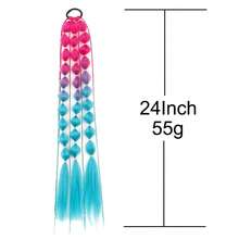 - Set de 2 piezas de extensiones de cabello sintético degradado de 24 pulgadas, con banda elástica de fijación para mujeres, adecuado para fiestas de cumpleaños y peinados festivos, accesorio de cabello tipo peluca. - S4/30 - Ver 10