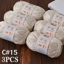 3pcs Gradient Dye Lace Yarn, Bamboo Fiber Yarn Breathable Crochet Yarn, Summer Linen Blend Medium Fine Bamboo Charcoal Thread, Soft Knitting Yarn For Scarves, Cardigans, Autumn Summer Tops, Hats, Sweaters & Shawls DIY Craft Christmas Decoration - Multicolor - View 11