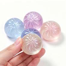 4pcs Minimalist Solid Color Gradient Matte Jelly Material Streamlined Pattern Dumpling Shaped Stress Relief Balls, Suitable For Home Leisure Squeezing To Relieve Anxiety And Irritability, Focus And Sensory Soothing Toy, Ideal As Birthday Gift For Friends And Family - Multicolor - View 1