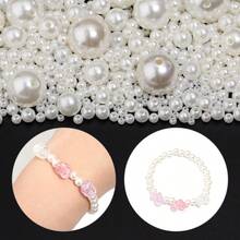 3mm-12mm Off-White/Pearl Straight Hole Round Faux Faux Pearl Beads, For Embroidery And Jewelry Making - White - View 4