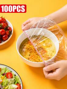 100pcs Disposable Food Cling Film, Shower Head Cover, Multi-Purpose Disposable Shrink Bags, Disposable Shoe Covers, Thickened Kitchen Cling Film, Household Refrigerator Food Preservation Covers, Elastic Stretchable Covers - White - View 13