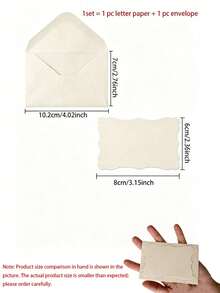 20/10/1pc Mini Blank Message Card & Envelope Set, Small Envelopes With Blank Cards, Creative Handwritten Blessing Card Combination, Beige Vintage Stationery Envelope Set, With Faux Wax Seal Decorative Stickers, Wedding Invitation Envelope & Card Set, Graduation Invitation Card & Envelope Set, Baby Shower Invitation Card & Envelope Combination, Light Luxury Minimalist Paper Stationery Supplies, Handwritten Blessing Message Card Tool Set - Multicolor - View 4