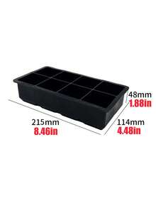 1pc Large Square Ice Cube Mold Tray, Suitable For Whiskey, Cocktail Decoration And Party Supplies - Black - View 12