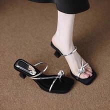 Women Heeled Sandals - Silver - View 2