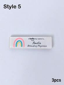 1/3/5pcs Customized Nurse Doctor Acrylic Name Badge, Intern Nurse Doctor Midwife Hospital Staff Pin, Hospital Employee Name Tag, Nurse Appreciation Gift Pin, Anniversary/Medical Party Souvenir - Multi-color (Rainbow) - View 15