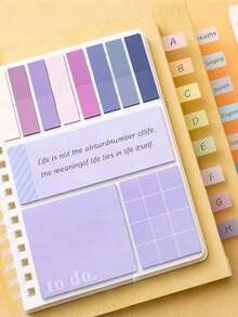 1pc Multifunctional Sticky Note Combination Notebook, Sticky Notes With Adhesive, INS Style Index Tabs, Soft Spiral Bound Lined Loose-Leaf Notebook - Multicolor - View 5
