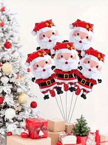 5/10/20pcs Mini Gold Belt Cartoon Old Man Foil Balloon Set, Suitable For Christmas Party Decoration Balloons (Ribbon Not Included) - View 4