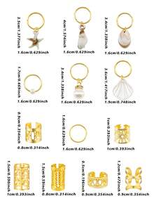 211pcs Hair Beads Hair Rings Alloy Hair Accessories Suitable For Braids Hair Styling Adjustable Metal Hair Braiding Accessories (Box Not Included) - Gold - View 7