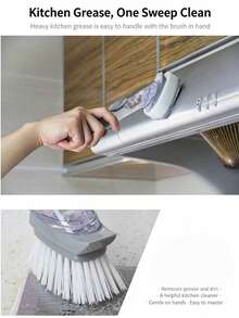 Long Handle Kitchen Cleaning Brush With Refillable Detergent Container And Replaceable Brush Head - Multi-Purpose Cleaning Brush Suitable For Pots, Pans, Bowls, Dishes, Sinks, Countertops, Stoves, Backsplashes, Non-Scratch Cookware And Appliances - One Size - View 11