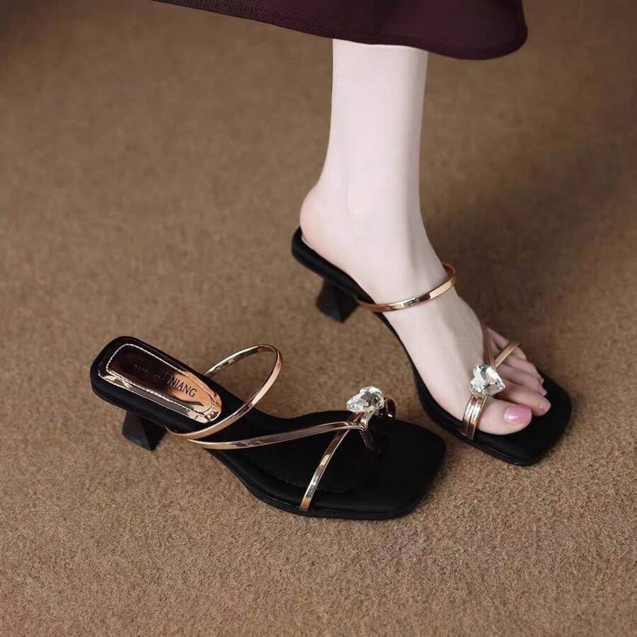 Women Heeled Sandals - Silver - View 1