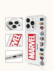 Miniso Marvel 蜘蛛人鋼鐵人卡通圖案磁吸手機殼，適用於 iPhone 17 Pro Max/17 Pro/Air/16 Pro Max/15 Plus/14/13/IP 17/15Pro/12 Pro/11/16 Plus,XR，防震防刮保護殼 - 無色 - 查看 3