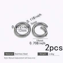 2 piezas de anillos de resorte de acero inoxidable 304 dorado y plateado, ganchos de mosquetón con forma redonda y de corazón para hacer joyas DIY - hebilla de resorte - Ver 15