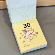 Kawaii 2026迷你翻頁桌曆，365頁不同可愛吐司卡通日曆，日式復古簡約插畫桌面日程曆，女孩文具禮物 - A - 查看 6