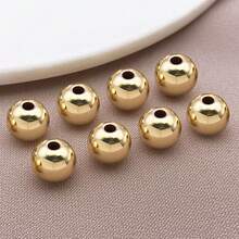 5pcs 3 4 5 6mmRound Spacer Beads 18K Gold Plated Brass Beads Separators Beads For DIY Handmade Jewelry Accessories - Multicolor - View 3