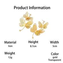 1 Pair Lightweight Luxury Summer Beach Vacation Gold Double-Layer Butterfly Hollow Metal Line Elegant Tassel Women's Earrings - Yellow Gold - View 6