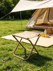 A Camping Stool Foldable Stool Portable Fishing Chair Lightweight Folding Chair Camping Chair Stool Outdoor Picnic Four-Corner Stool - Gold - View 8