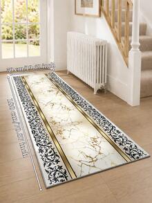 Luxury Gold Marble Runner Rug,800g/M² Upgraded Jelly Base Washable Hallway Kitchen Entryway & Laundry Bedside Long Carpet - Gold - View 14