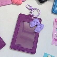 Giá đỡ photocard PU trang trí nơ màu pastel, bao bọc và trưng bày photocard, phụ kiện cho học sinh, trường học, văn phòng, quà tặng - A - Xem 18