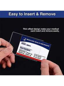 2026 Medicare Advantage Essential! 20pcs Transparent Card Sleeves, Anti-Theft Protective Covers, Suitable For New Medicare, Social Security SSN Cards And Credit Cards - Sets - View 2