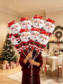 5/10/20pcs Mini Gold Belt Cartoon Old Man Foil Balloon Set, Suitable For Christmas Party Decoration Balloons (Ribbon Not Included) - View 1